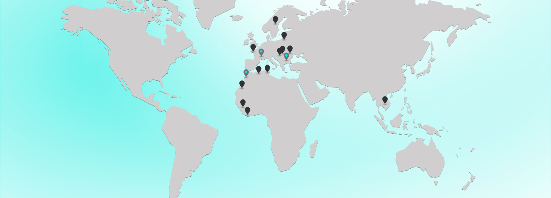 map showing AHLDE offices and projects
