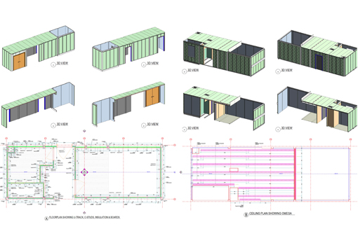 3D plans of modular buildings for Canterbury University in United Kingdom.